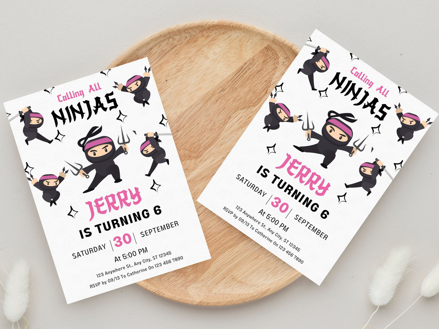 Ninja Birthday Invitation, Editable Karate Party Template (Digital Download)