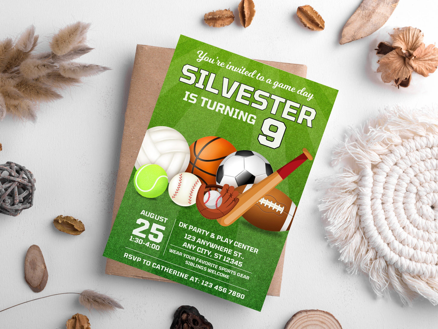 All Star Sports Birthday Invitation, Editable Kids Party (Digital Download)