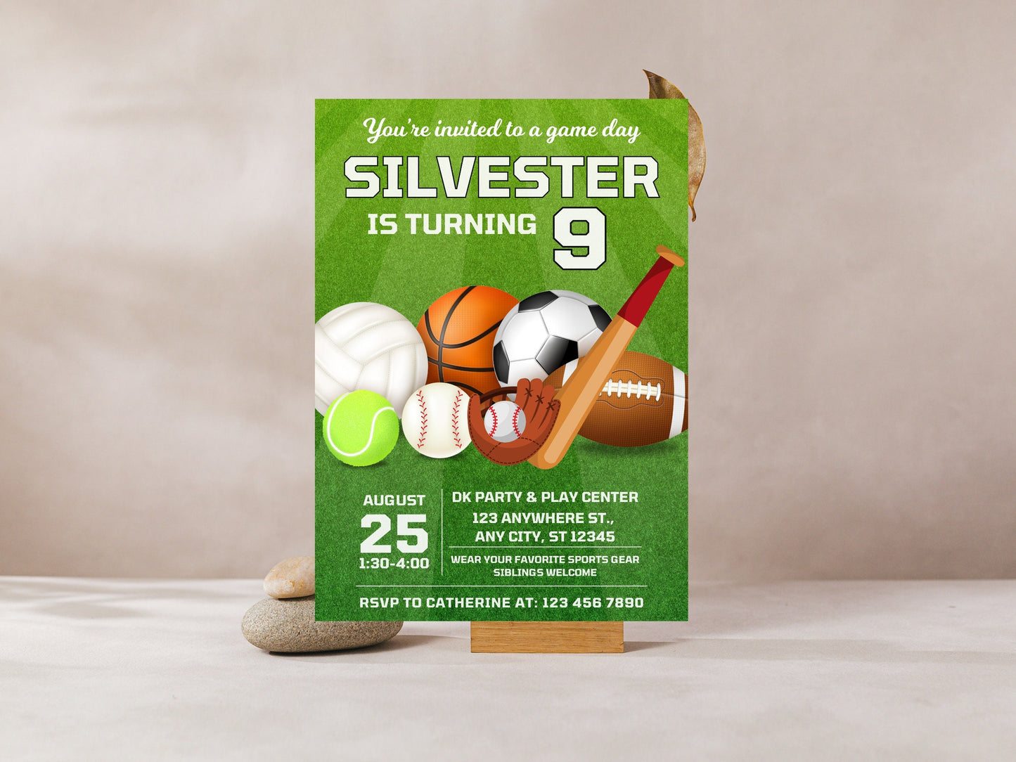 All Star Sports Birthday Invitation, Editable Kids Party (Digital Download)