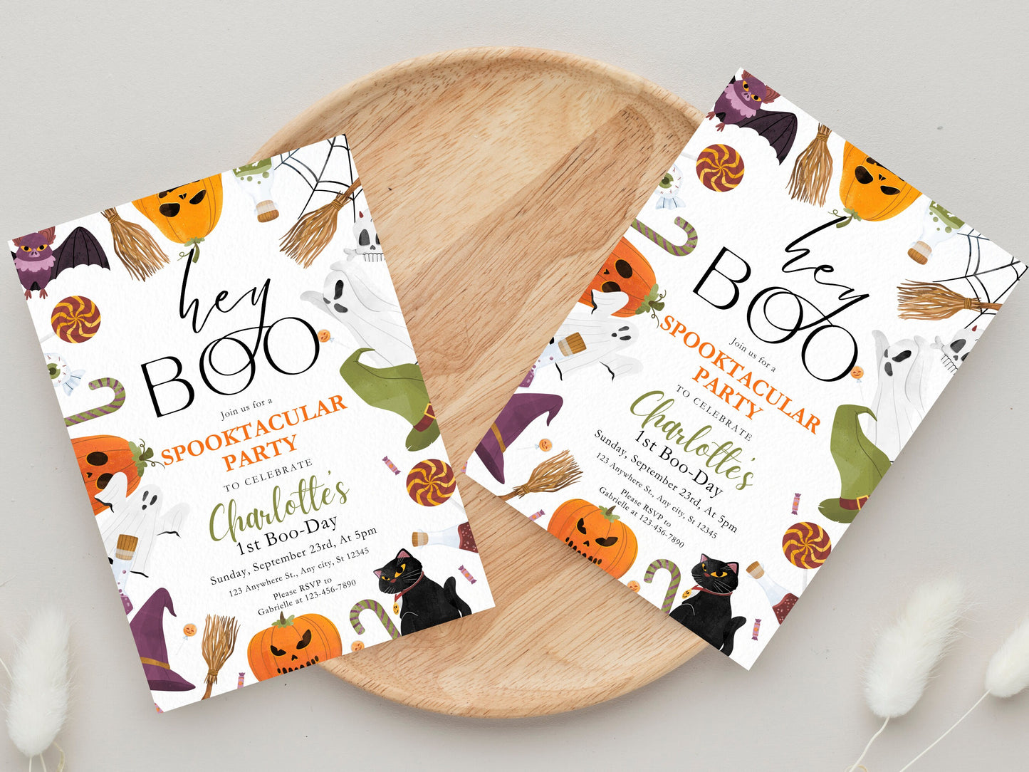 Spooky One Birthday Invitation, Halloween 1st Birthday (Instant Download)