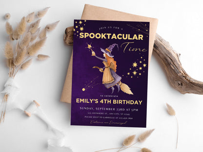 Spooky One Birthday Invitation Template, Ghost Theme (Instant Download)