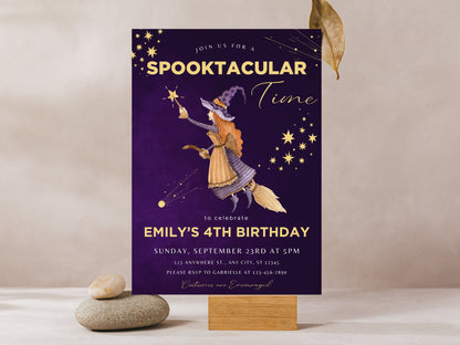Spooky One Birthday Invitation Template, Ghost Theme (Instant Download)