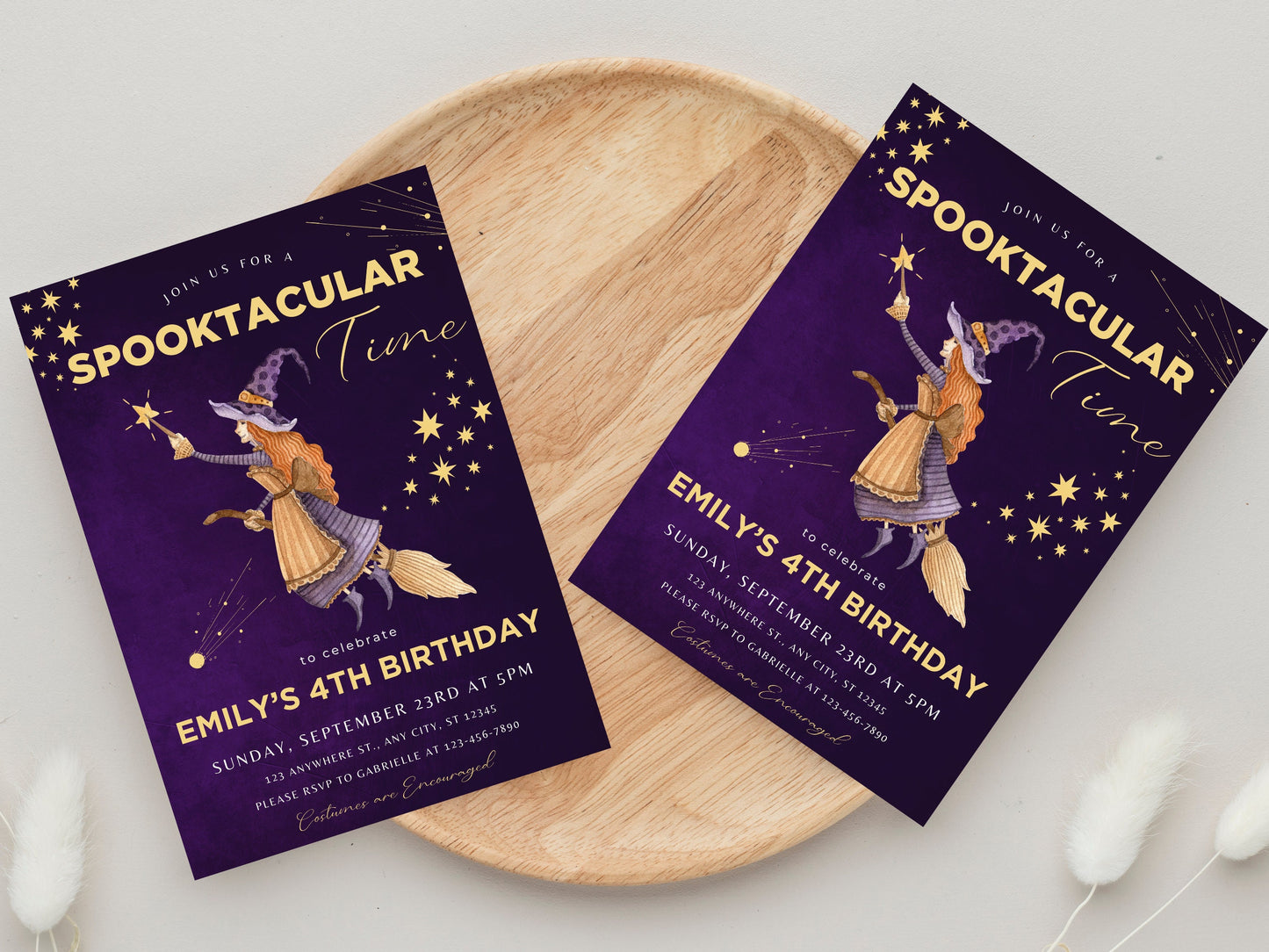 Spooky One Birthday Invitation Template, Ghost Theme (Instant Download)