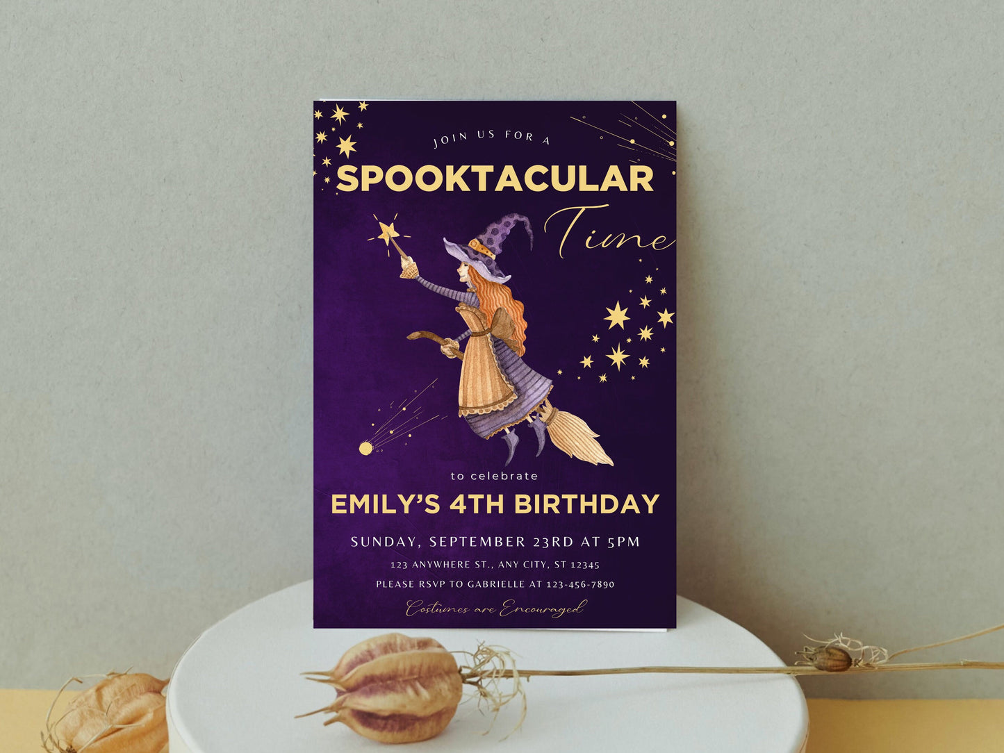 Spooky One Birthday Invitation Template, Ghost Theme (Instant Download)