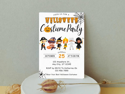 Spooky One Birthday Invitation Template, Halloween Theme (Instant Download)