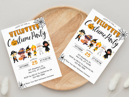 Spooky One Birthday Invitation Template, Halloween Theme (Instant Download)