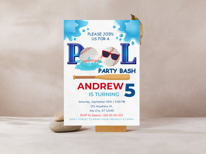 Editable Baseball Birthday Invitation, Sport Party Invite (Digital Download)