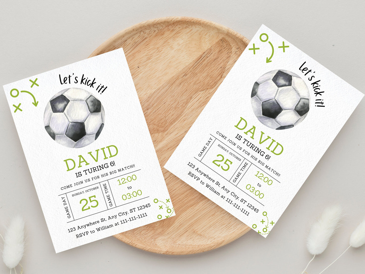 Editable Soccer Birthday Invitation Template (5x7) (Digital)
