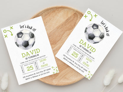 Editable Soccer Birthday Invitation Template (5x7) (Digital)
