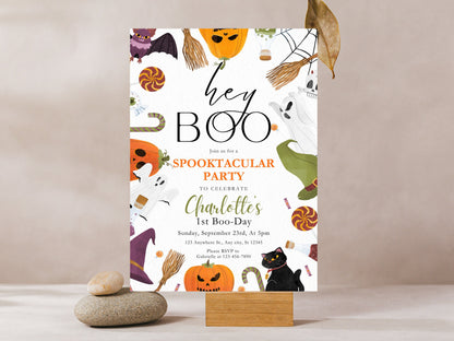 Spooky One Birthday Invitation, Halloween 1st Birthday (Instant Download)
