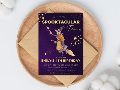 Spooky One Birthday Invitation Template, Ghost Theme (Instant Download)