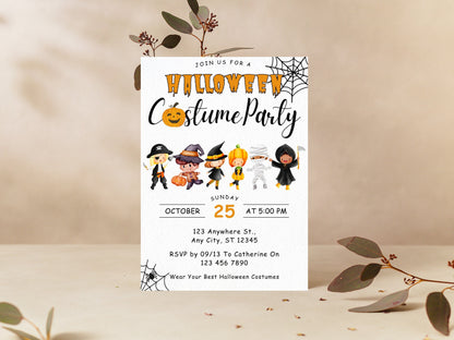 Spooky One Birthday Invitation Template, Halloween Theme (Instant Download)