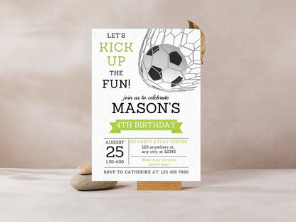 Editable Soccer Birthday Invitation Template, Kids Party (5x7) (Digital Download)