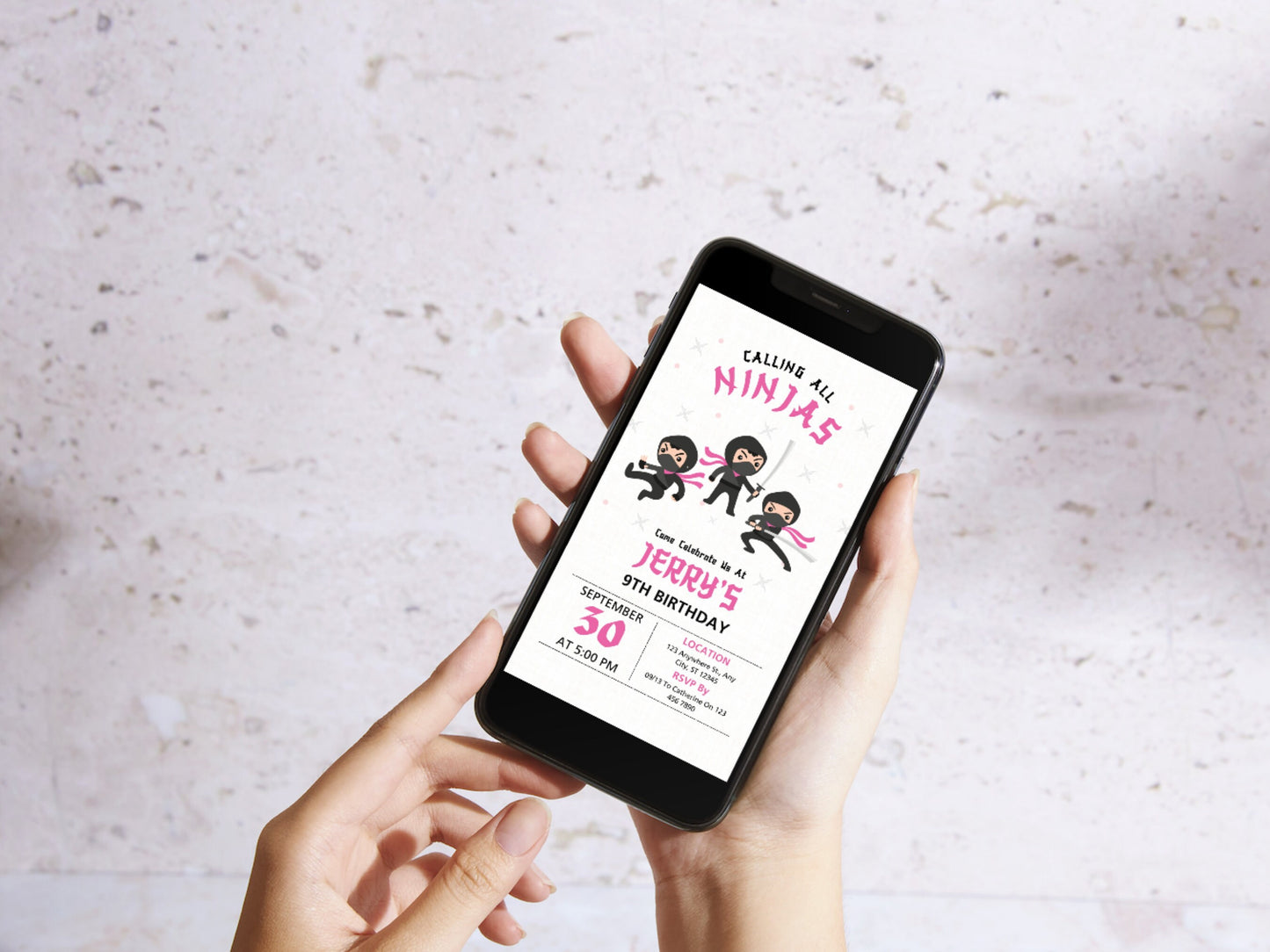 Editable Ninja Birthday Invitation Template, Karate Party (PDF)