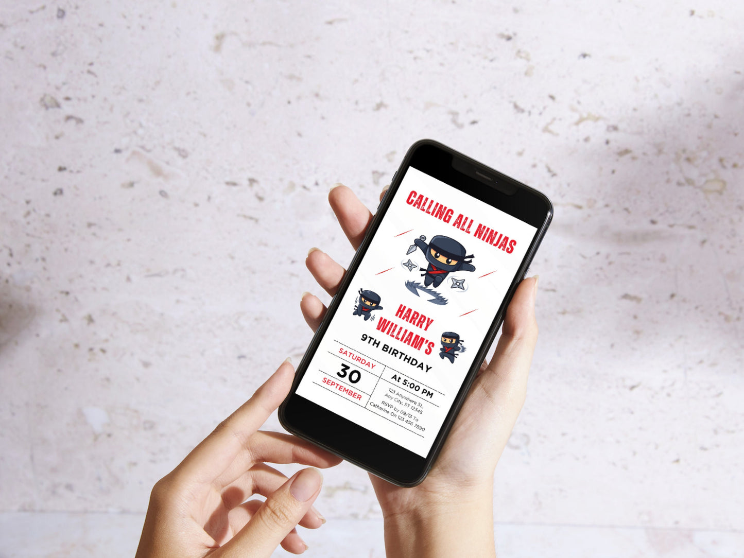Ninja-Geburtstagseinladung, bearbeitbare Karate-Partyeinladung (digitaler Download)