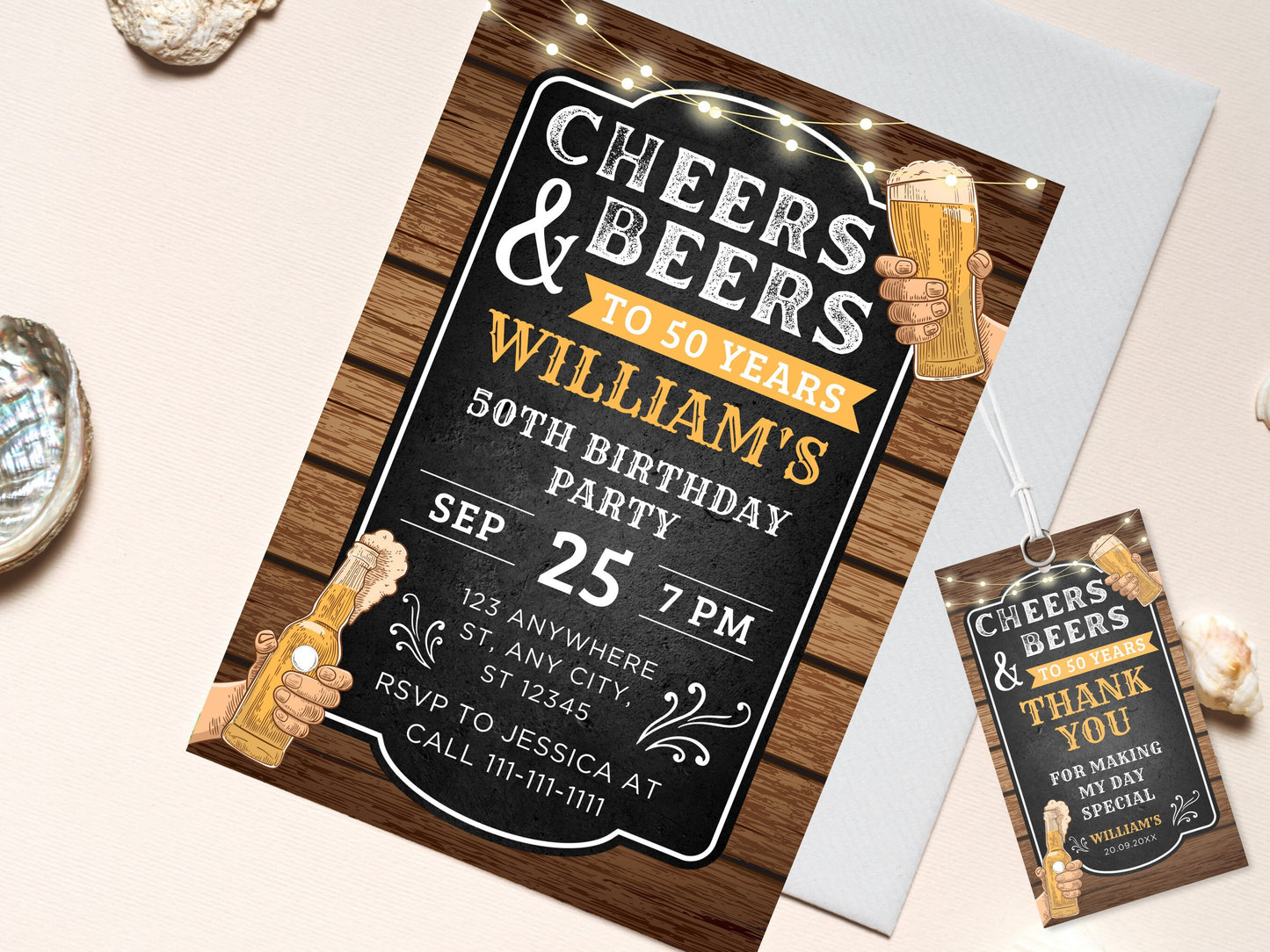 Geburtstagseinladung „Prost und Bier“, Geburtstagsparty für Erwachsene (Digitaler Download)