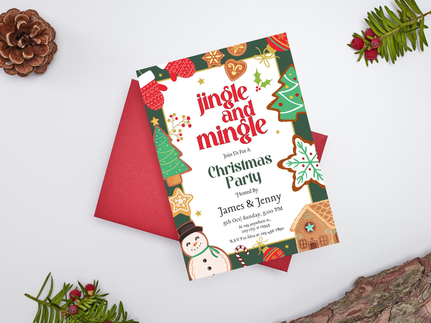 Editable Jingle & Mingle Christmas Party Invitation (Digital Download)