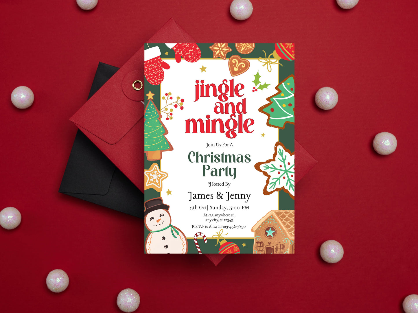 Editable Jingle & Mingle Christmas Party Invitation (Digital Download)