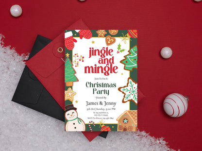 Editable Jingle & Mingle Christmas Party Invitation (Digital Download)
