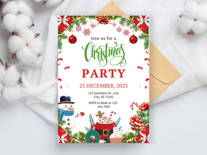 Editable Christmas Party Invitation Template (Digital Download)