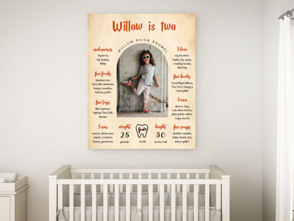 Meilenstein-Schild zum ersten Geburtstag eines Zauberers, Fotoposter (Digitaler Download)