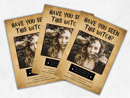 Wizard Wanted Poster, Personalized Birthday Party Decoration (Instant Download)