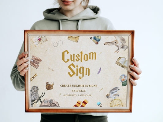 Panneau d'anniversaire de sorcier modifiable, décoration de fête à imprimer (téléchargement numérique)