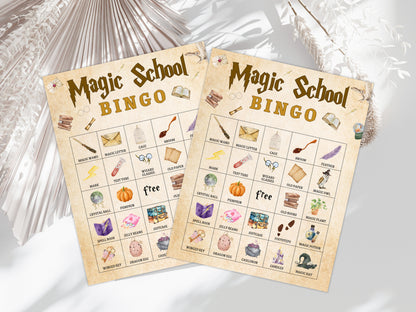 Zauberschul-Bingo, Zauberer-Geburtstagsspiel (Sofort-Download)