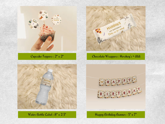 Editable Wizard Birthday Party Bundle, Magic School Invite (Digital Download)
