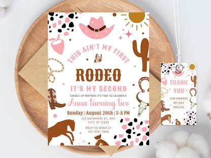 Editable Cowgirl Rodeo Birthday Invitation Template (Digital Download)