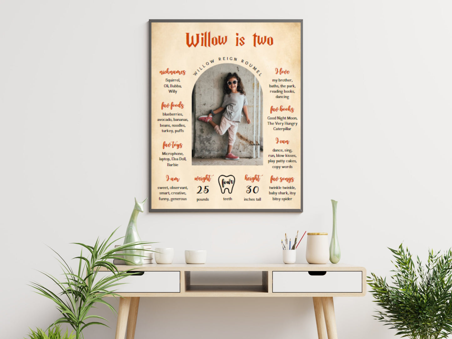 Meilenstein-Schild zum ersten Geburtstag eines Zauberers, Fotoposter (Digitaler Download)