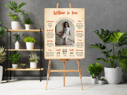 Meilenstein-Schild zum ersten Geburtstag eines Zauberers, Fotoposter (Digitaler Download)