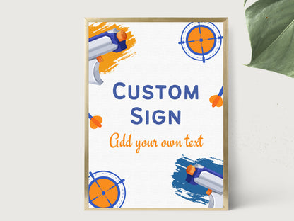 Dart Gun Birthday Party Invitation Bundle, Nerf Birthday Invitation Bundle, Dart Gun Party Pack Boy Birthday Decoration Template Bundle