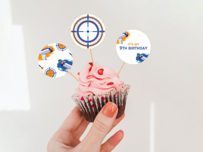 Dart Gun Birthday Party Invitation Bundle, Nerf Birthday Invitation Bundle, Dart Gun Party Pack Boy Birthday Decoration Template Bundle