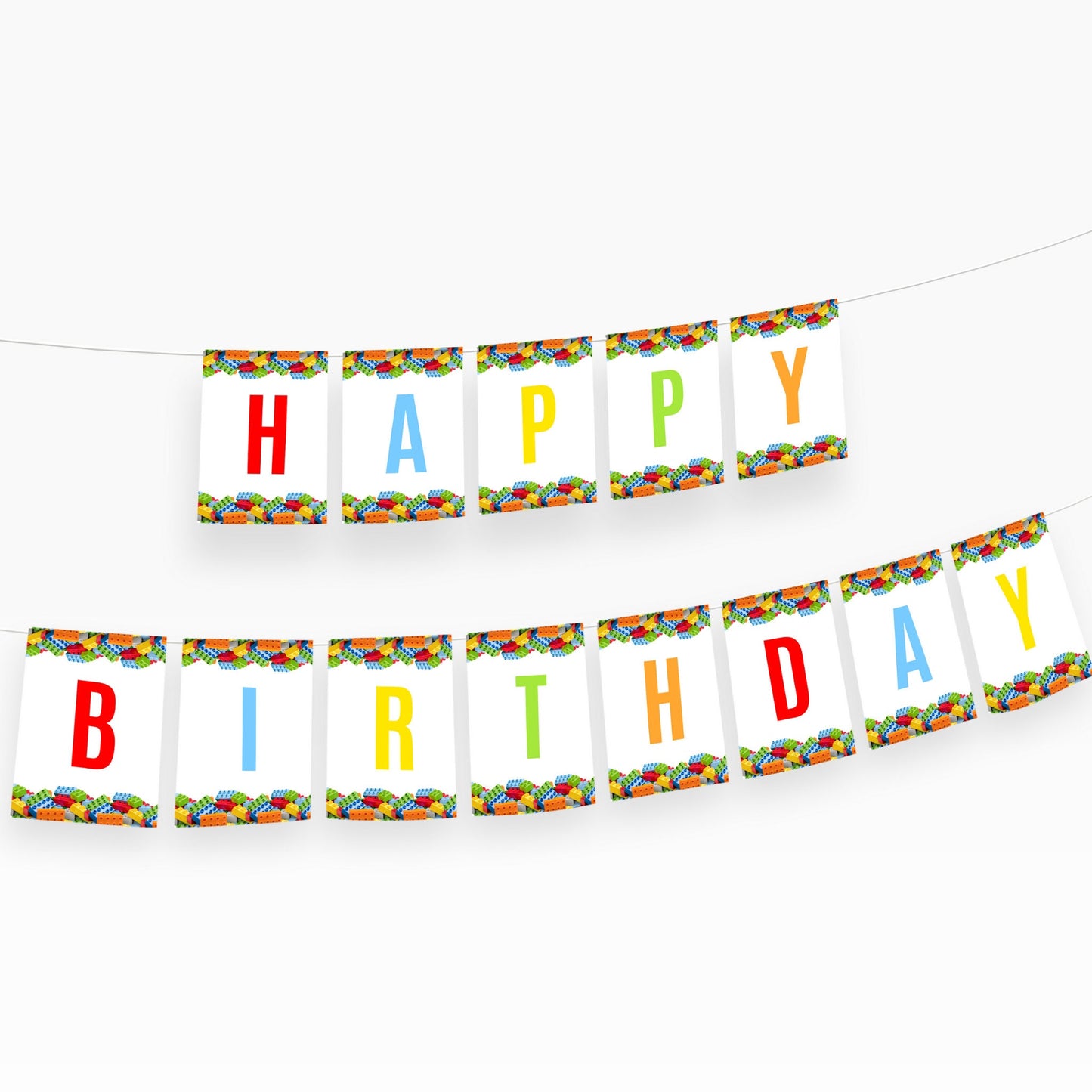 Building Blocks Birthday Party Bundle, Editable Template (Digital Download)