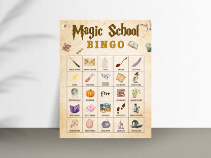 Zauberschul-Bingo, Zauberer-Geburtstagsspiel (Sofort-Download)