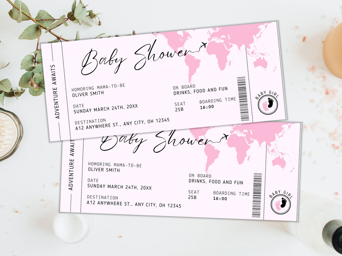 Vorlage für eine bearbeitbare Bordkarte, Überraschungsgeschenk für eine Reise (Canva, digitaler Download)