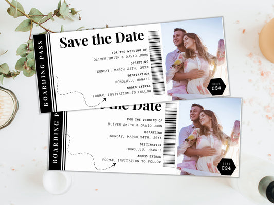 Editable Boarding Pass Template, Surprise Trip Ticket (Canva, Digital Download)