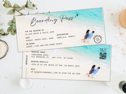 Editable Boarding Pass Template, Surprise Trip Ticket (Canva)