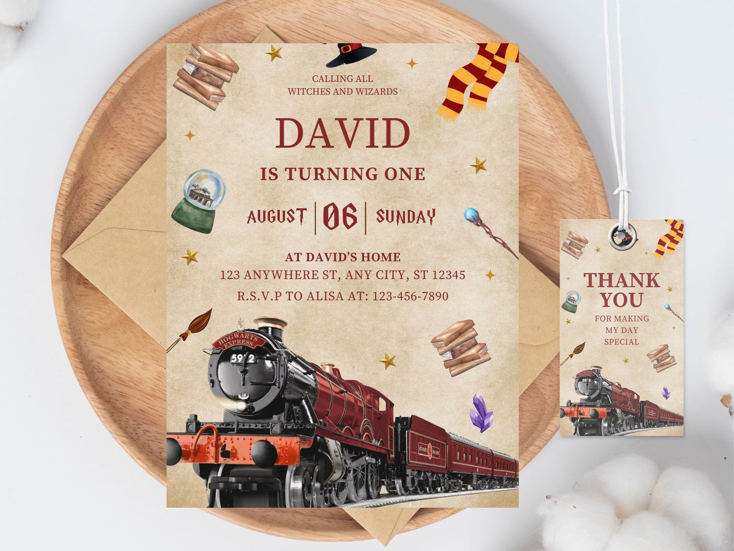 Editable Wizard Birthday Invitation, Magic School Party (PDF)