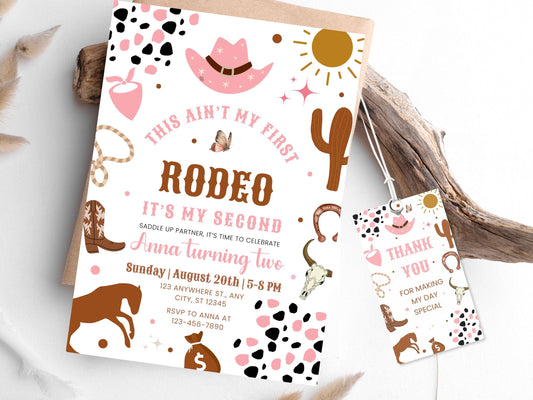 Editable Cowgirl Rodeo Birthday Invitation Template (Digital Download)