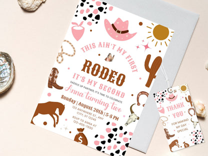Editable Cowgirl Rodeo Birthday Invitation Template (Digital Download)