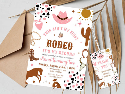 Editable Cowgirl Rodeo Birthday Invitation Template (Digital Download)