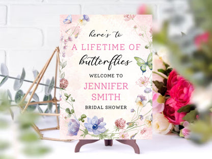 Butterfly Bridal Shower Welcome Sign Template (Digital Download)