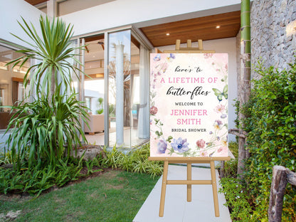 Butterfly Bridal Shower Welcome Sign Template (Digital Download)
