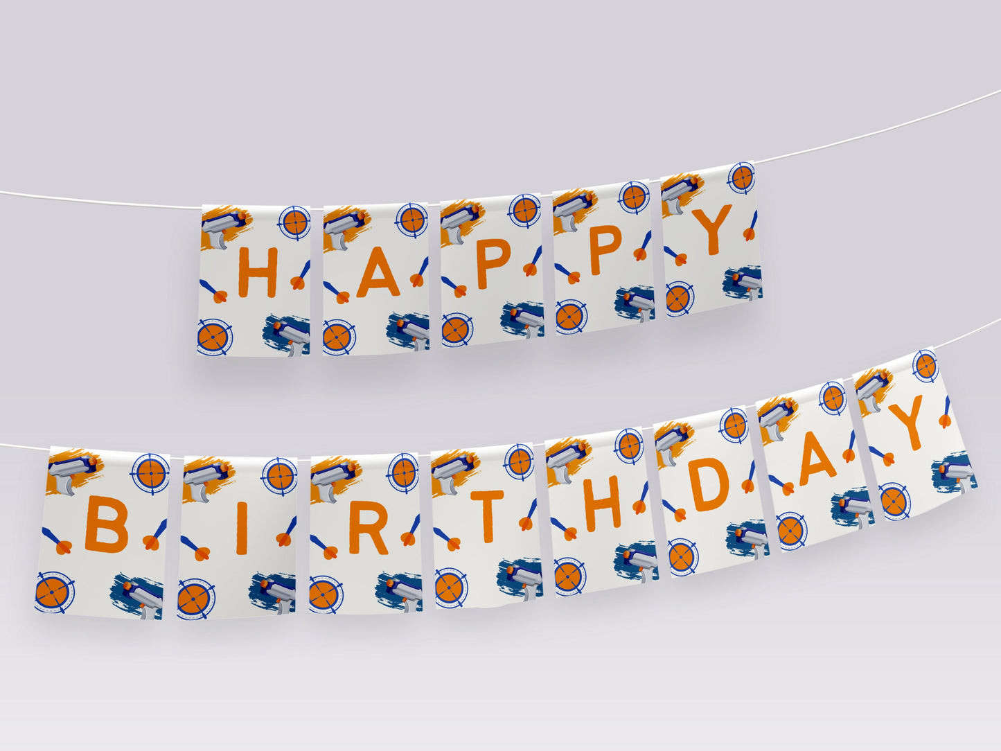 Dart Gun Birthday Party Invitation Bundle, Nerf Birthday Invitation Bundle, Dart Gun Party Pack Boy Birthday Decoration Template Bundle