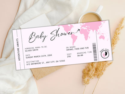 Vorlage für eine bearbeitbare Bordkarte, Überraschungsgeschenk für eine Reise (Canva, digitaler Download)