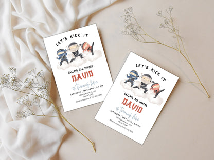 Ninja Birthday Invitation, Editable Karate Party (PDF)