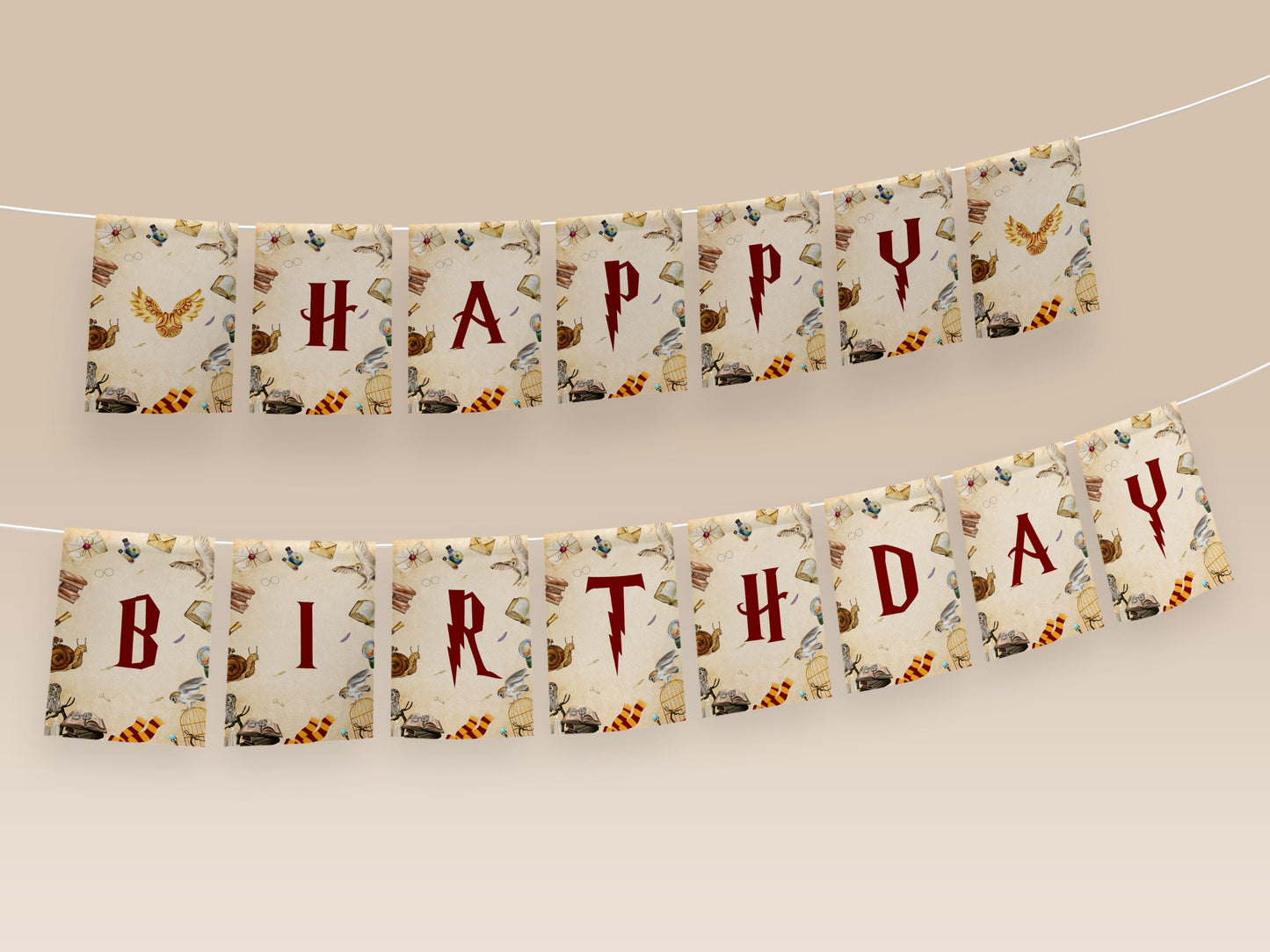 Wizard Birthday Banner Printable, Magic School Decor (Instant Download)