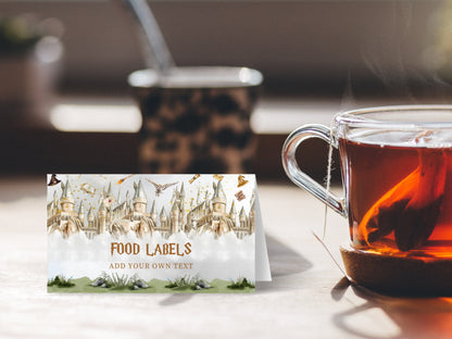 Wizard Birthday Party Food Labels, Magic School Theme (Instant Download)